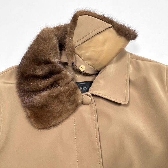 Casey Park genuine mink color trench coat jacket - Picture 4 of 12